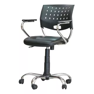 Silla De Escritorio Jmi Greta Giratoria Cromada Ergonómica  Negra