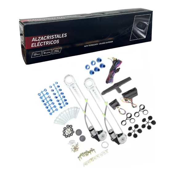 Kit Alzacristal Auto Universal 2 Vidrios Linga Reforzada 