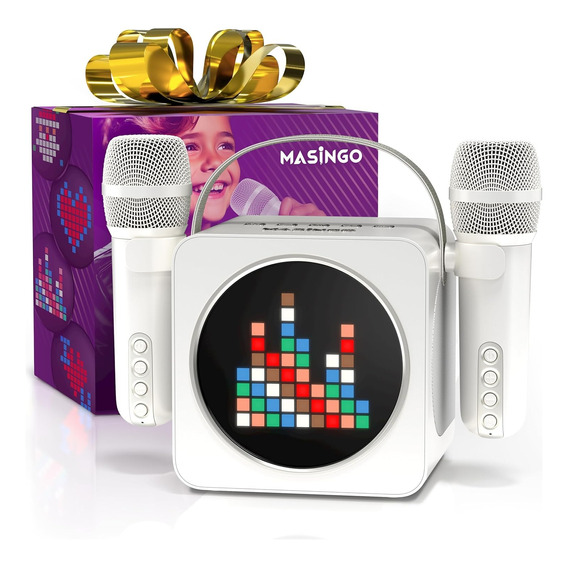 Bocina Karaoke Para Niños Bluetooth Con 2 Microfonos Masingo