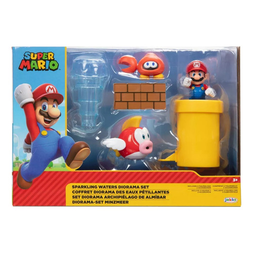 Figura Super Mario Bros Diorama Set Agua + Accesorios