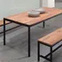 Mesa De Comedor Madera Y Hierro 120x80 Calidad Premium Tapa Marrón Claro Patas Negro