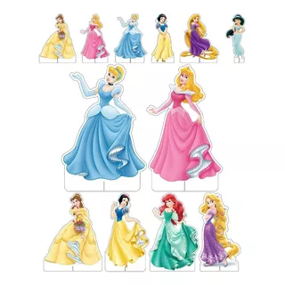  Kit Display Decorativo Princesas Disney Festa 12pcs