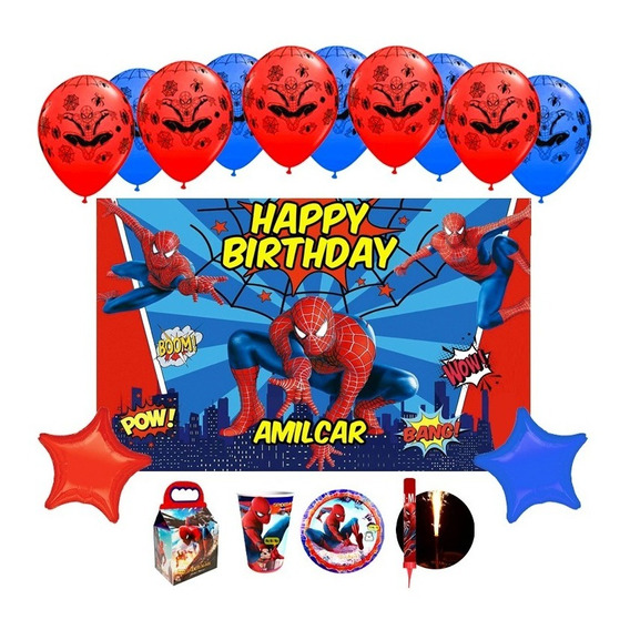 Spiderman Paquete Para 10 Niños Fiesta Party Hombre Araña 10