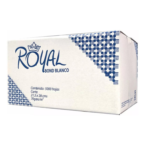 Paquete De Papel Bond Carta Royal 70gr 96% Blancura 500hojas Color Blanco