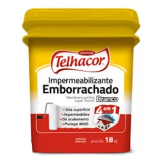 Tinta Emborrachada Branco Telhacor 18kg Parede Laje E Telhas