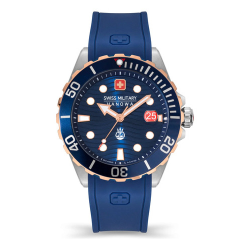 Reloj Swiss Military Smwgn2200361 Para Hombre Cristal Zafiro Color de la malla Azul Color del bisel Gris Color del fondo Azul
