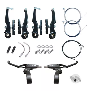 Kit Freio V Brake Alumínio Completo + Cabo E Conduite Bike 