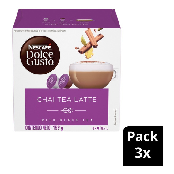 Café Nescafé® Dolce Gusto® Chai Tea Latte 16 Cápsulas X3 