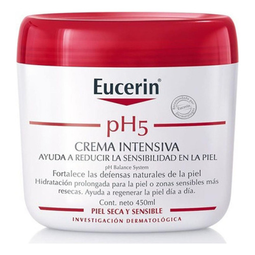  Crema hidratante para cuerpo Eucerin pH5 Crema Intensiva en pote de 450mL/457g