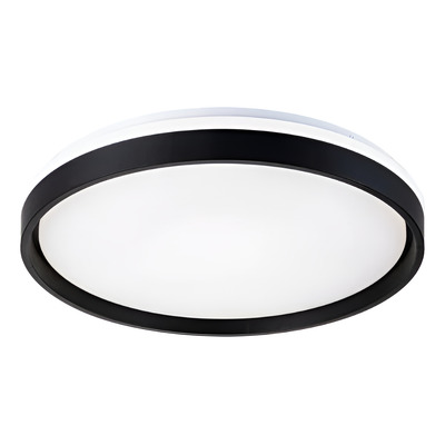 Plafon Led Split Negro Redondo 50cm Diseño Moderno Cie