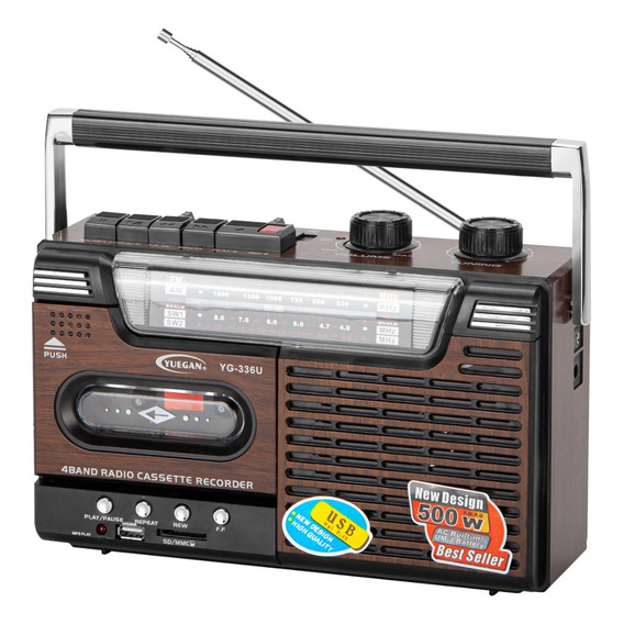 Radio Cassette Vintage Antigua Am/fm Mp3 Sd Usb 220v A Pilas