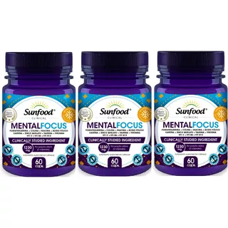 Kit 3 Mental Focus 1230mg 180 Cápsulas Sunfood Promoção