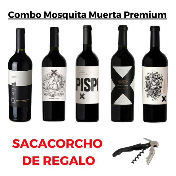 Combo Vino Mosquita Muerta X 5 Unidades 750 Ml Mp Drinks