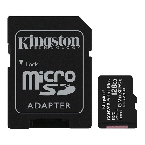 Tarjeta de memoria Kingston SDCS2  Canvas Select Plus con adaptador SD 128GB