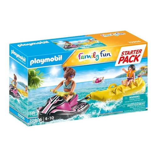 Juego Playmobil Family Fun Moto De Agua Con Bote Banana 10