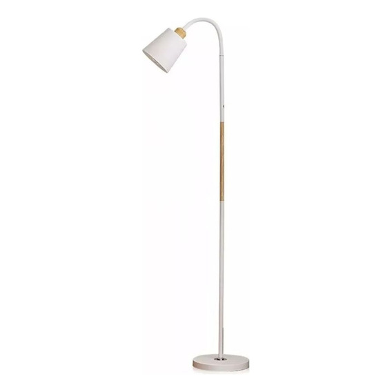 Lámpara De Pie Moderna Nórdica Con Brazo Flexible 1.5 Metros Color de la estructura Blanco Color de la pantalla Blanco