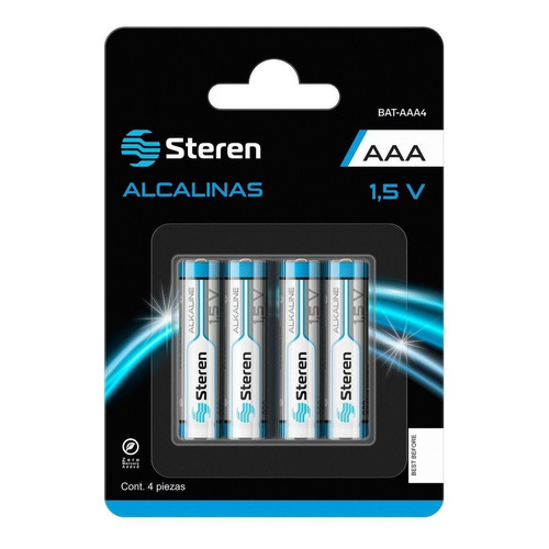 Pila Steren Alcalinas BAT-AAA4 Cilíndrica - pack de 4 unidades