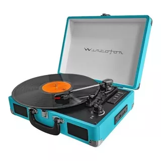 Tocadiscos Winco W406 Vinilo Wincofon Color Celeste