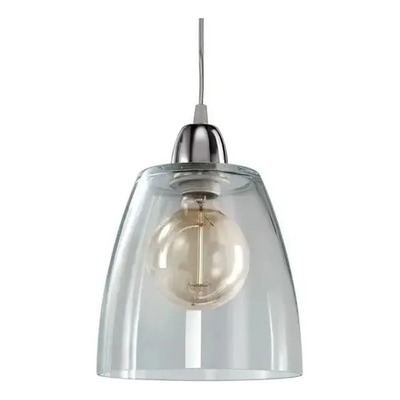 Colgante 2  Luces Vidrio Transparente Deco Vintage Apto Led Transparente