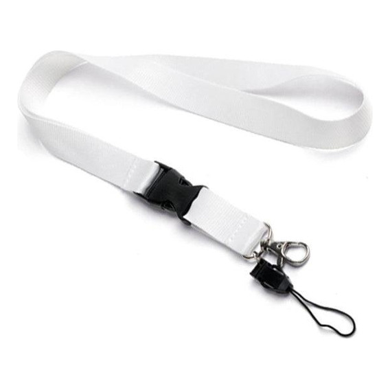 Lanyard Blanco Sublimable 2x50 Porta-credencial Desmontable