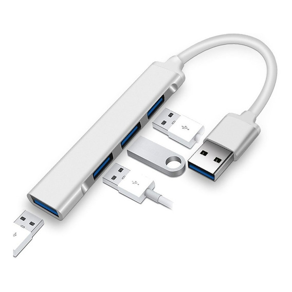 Multipuerto Usb Hub 4 Puertos Metalico Garantia