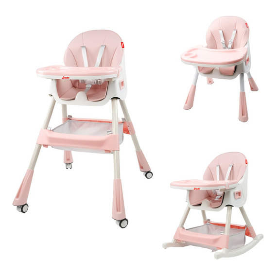 D Bebé Silla Eat And Rock Mecedora Con Llantas Rosa