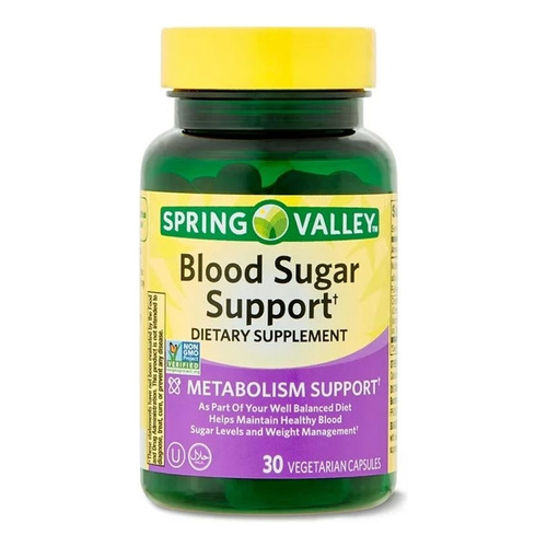 Control De Glucosa De Sangre Spring Valley 30 Caps Blood Sup Sabor Neutro