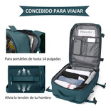 Mochila De Viaje De Gran Capacidad Con Hombros Usb Puerto Color Verde oscuro Diseño de la tela Liso