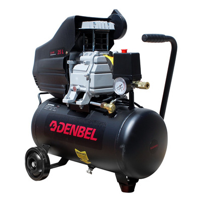 Compresor De Aire Eléctrico 110v Color Negro Denbel Da-ce25 25l 2.5 Hp Monofásica 60 Hz