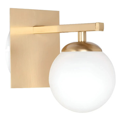 Aplique 1 Luz Elyn Dorado Globo Opal Apto Led G9 Deco Dorado/opal