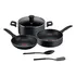 Batería T-fal A741s775 Family Cook De 6 Piezas Negra Color Negro
