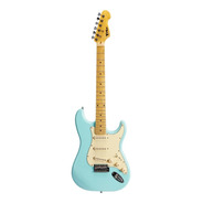Guitarra Elétrica Phx Vintage St-2 Stratocaster De  Tília Azul-claro Verniz Brilhante Com Diapasão De Bordo