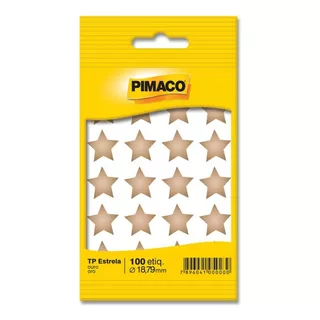 Etiqueta Adesiva Pimaco Estrela Dourada 100 Unidades 18,8mm