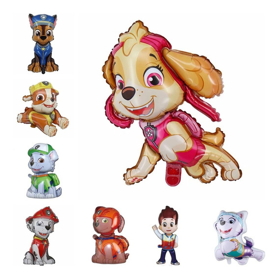 Kit De Globos Paw Patrol Fiesta Cumpleaño Infantiles 8pcs