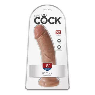 Dildo 20cm King Cock 8´´ Realista Base Con Succion Bronceado