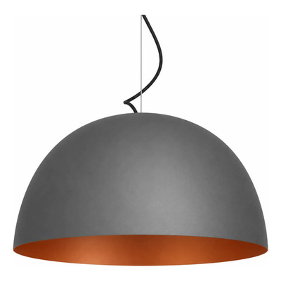 Ccolgante Campana 55cm Gris Plomo/cobre Apto Led  Blanco/cobre