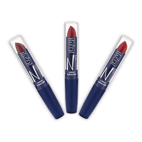 Combo Labiales Nailen Efecto Mate - G Color Rojo, Vino Tinto & Cereza