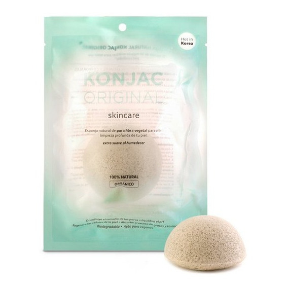 Konjac Esponja Facial Fina Arcilla Verde Francesa Natural