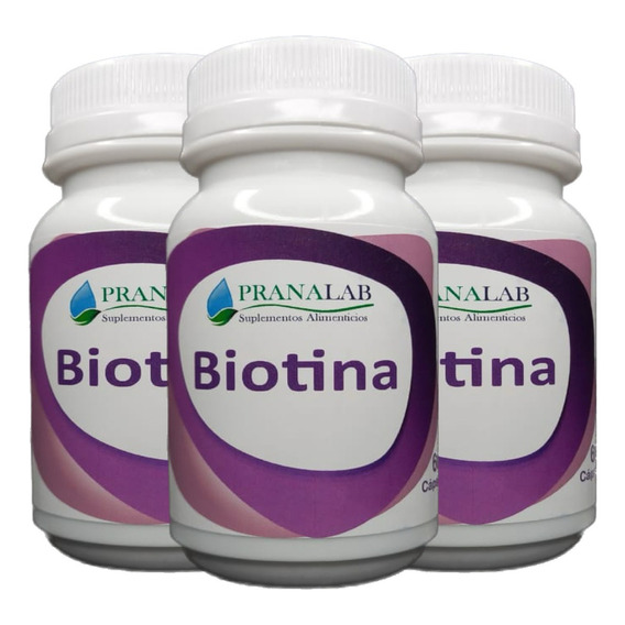 Biotina 180 Cápsulas Pack 3 Frascos Sabor Sin Sabor