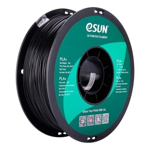 Filamento 3D PLA+ Esun de 1.75mm y 1kg black