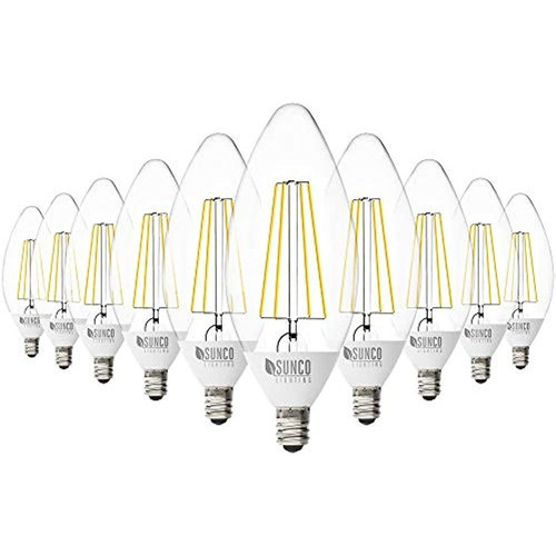 Sunco Lighting Paquete De 10 Bombillas Led Para Candelabros 