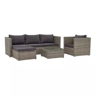 Juego Living Jardin Sofa Sillones Rattan Exterior Premium 