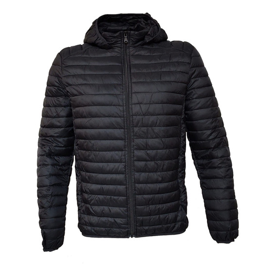 Campera Hombre Costura Soft Rompe Viento Capucha Desmontable