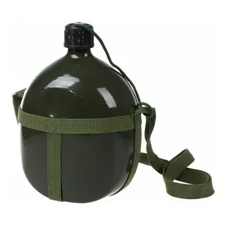 Cantimplora Con Correa Verde Militar Campamento 1 Litro