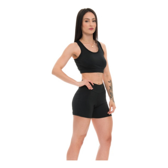 Conjunto Deportivo Mujer Short Corto + Top Dama Yoga Set 