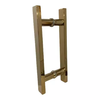 Puxador De Inox Dourado Gold  Para Portas 20x30cm 