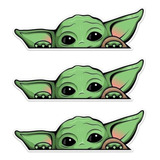 H&s (paquete De 3) Peeking Baby Yoda Calcomanía De Vinilo Pa