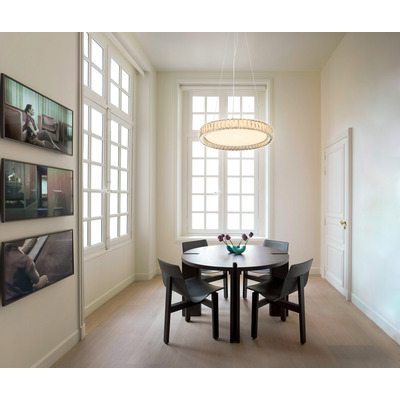 Colgante Aro Led Cristal L6854 54w 60cm Alta Potencia Mks  Cromo