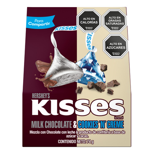 Chocolates Kisses Milk Y Cookies And Creme Hershey's 74g