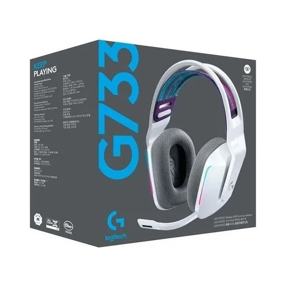 Audífonos gamer inalámbricos Logitech G Series G733 blanco con luz  rgb LED